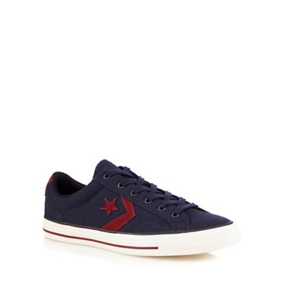 Navy star applique trainers